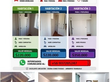 Casa en arriendo mensual en Piedra Roja 125, Quilicura - 3 dormitorios, 3 baños