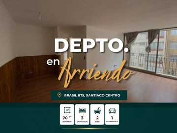 Departamento en arriendo mensual en Brasil 875 con San Pablo, Santiago - 3 dormitorios, 2 baños