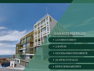 Departamento en venta en Vende hidalgo propiedades, Valparaíso - 2 dormitorios, 2 baños