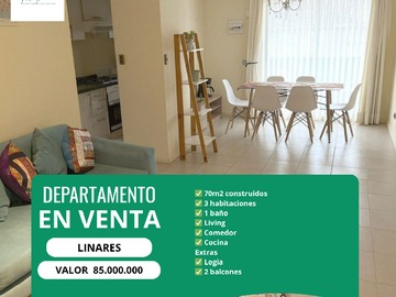 Departamento en venta en Linares, Chile, Linares - 3 dormitorios, 1 baño