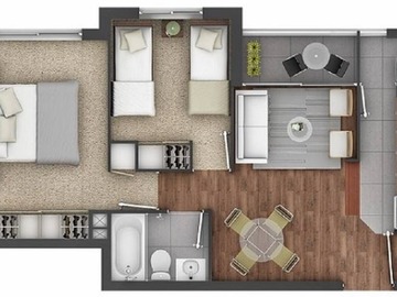 Departamento en venta en Venta depto. 2d/1b / 1est., Estación Central - 2 dormitorios, 1 baño