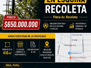 Local Comercial en venta en Avenida Recoleta, Recoleta - 1 dormitorio, 2 baños