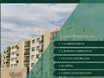 Departamento en arriendo mensual en Arrienda g&d hidalgo propiedades, Villa Alemana - 3 dormitorios, 2 baños