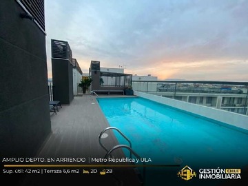 Departamento en arriendo mensual en Moderno Depto 2d/2b Excelente Conectividad (165867), Santiago - 2 dormitorios, 2 baños