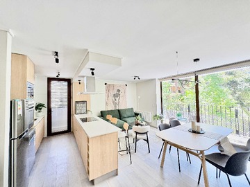 Departamento en arriendo mensual en Maravilloso depto amoblado (170460), Providencia - 2 dormitorios, 2 baños