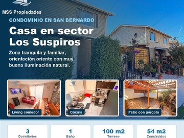 Casa en venta en Casa los Suspiros 16268, San Bernardo - 3 dormitorios, 1 baño