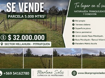 Parcela en venta en Se Vende Parcela de Agrado 5.000 Mtrs2 Pitrufquen