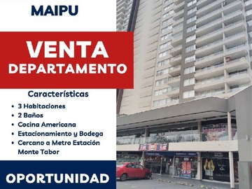 Departamento en venta en Confort y Estilo en Exclusivo Departamento (162748), Maipú - 3 dormitorios, 2 baños