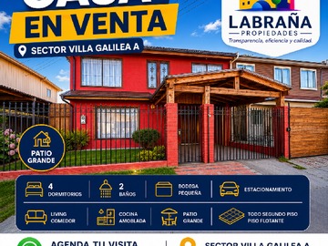 Casa en venta en Calle a, Rancagua - 4 dormitorios, 2 baños