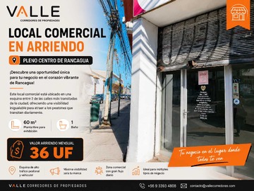 Local Comercial en arriendo mensual en Arriendo Local esquina centro Rancagua (176920), Rancagua - 1 baño