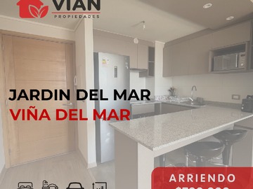 Departamento en arriendo mensual en Jardín del Mar, Viña del Mar - 2 dormitorios, 2 baños