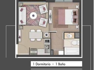 Departamento en arriendo mensual en Segunda Avenida, San Miguel - 1 dormitorio, 1 baño