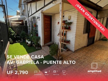 Casa en venta en CASA 3D2B a pasos Av. Gabriela - Puente Alto (92105), Puente Alto - 3 dormitorios, 2 baños