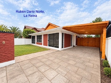 Casa en venta en MA - Rubén Darío Norte esq Av. Larraín, casa de 1 piso 140/421m2 con 3D 2B Antejardín, patio lateral y trasero. Estar o posible dormitorio 4, logia techada. Estacionamiento con cobertizo con tragaluz, La Reina - 3 dormitorios, 2 baños