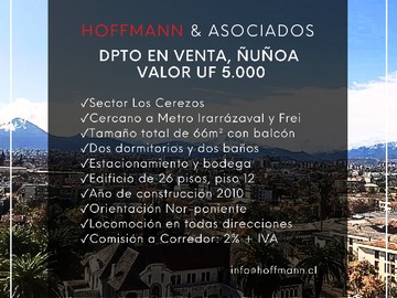 Venta / Departamento / Ñuñoa