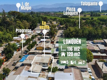 Casa en venta en Santa Teresa de los Andes 041, Talagante - 4 dormitorios, 1 baño