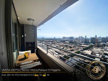 Departamento en venta en Precioso Depto 1d/1b/bd Metro Parq. O´higgins (146745), Santiago - 1 dormitorio, 1 baño