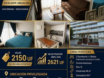 Departamento en venta en Toro Mazotte Con Alameda, Estación Central - 2 dormitorios, 2 baños