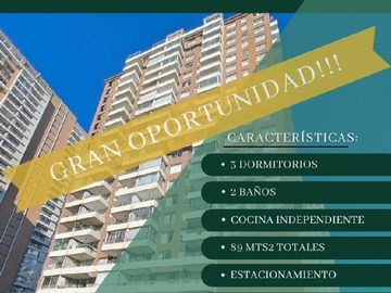 Departamento en venta en Vende g&d hidalgo propiedades, Viña del Mar - 3 dormitorios, 2 baños