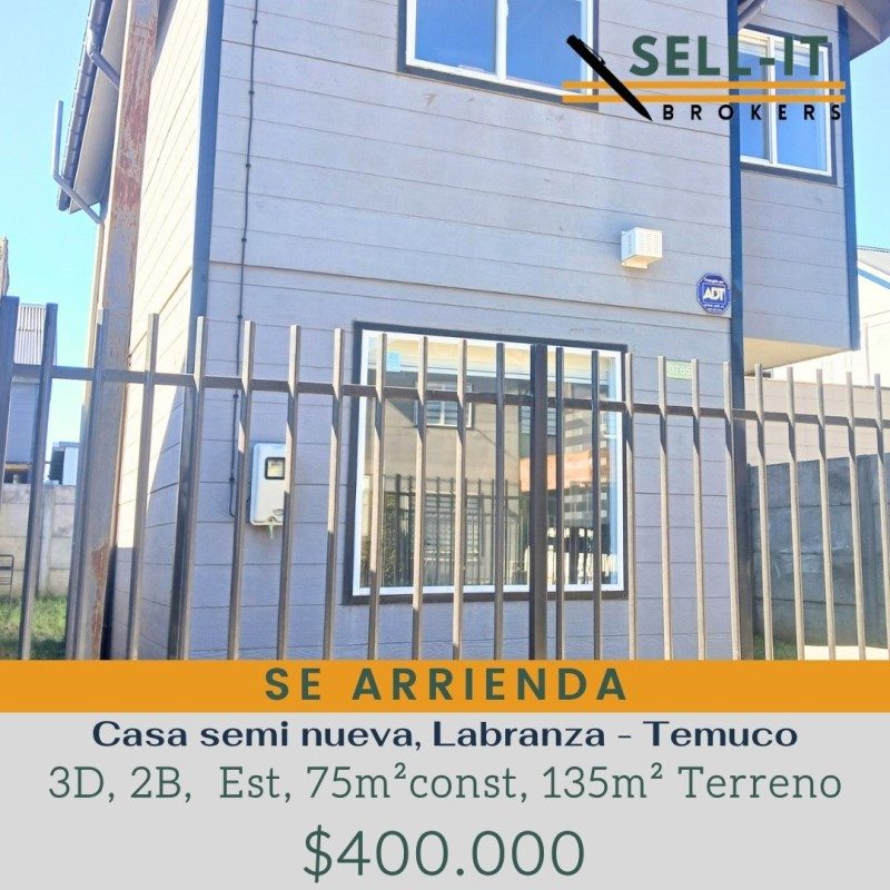 Casa en Arriendo en Temuco, Villa las praderas de don joaquin - el alto