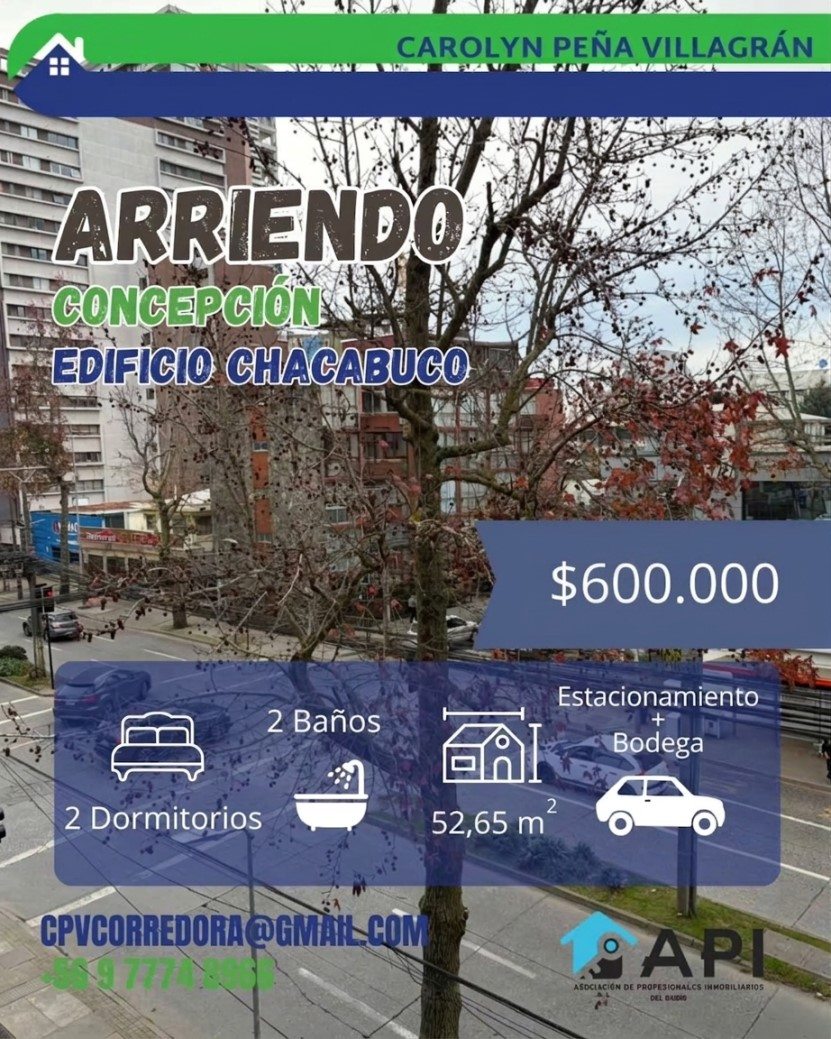 Departamento en Arriendo en Concepción, Concepción centro, estacionamiento, 2 dormitorios