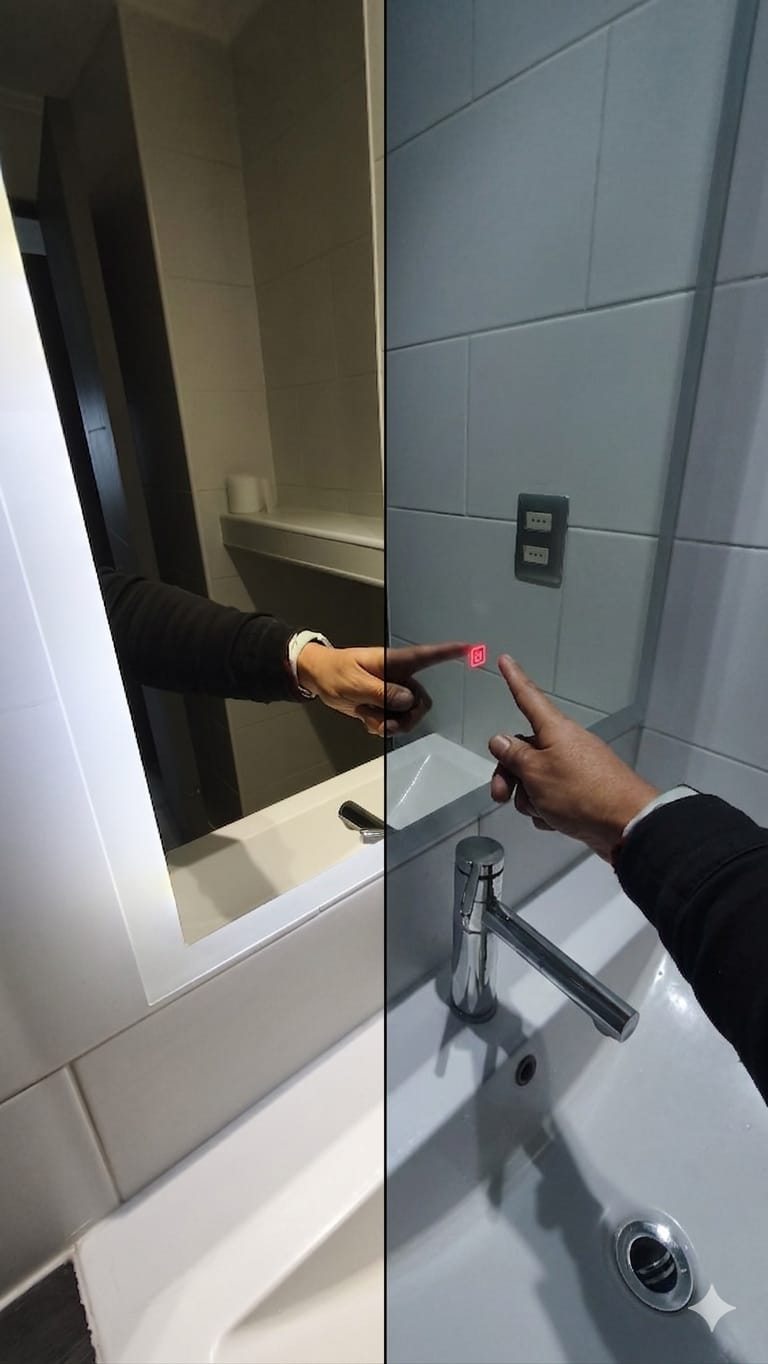 espejos con luz ambos baños