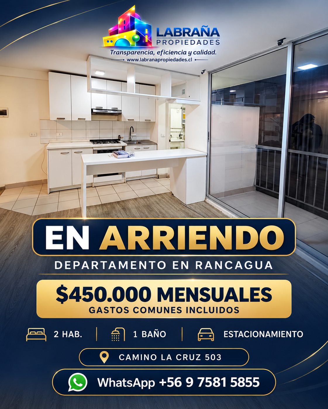 Arriendo Departamento en Rancagua.