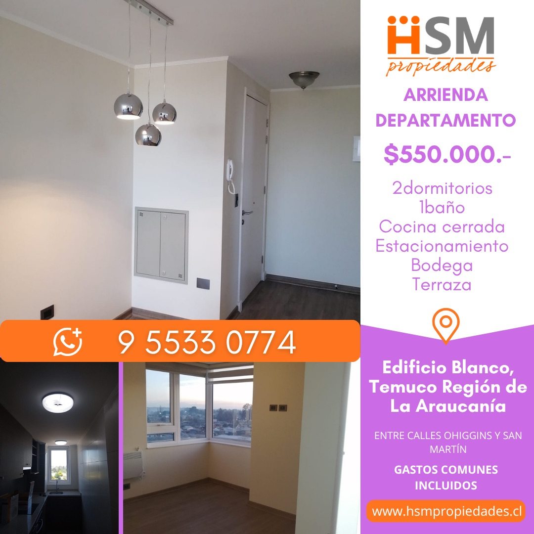 Departamento en Arriendo en Temuco, Blanco Encalada 955, Temuco, Región de La Araucanía 4780000, Chile