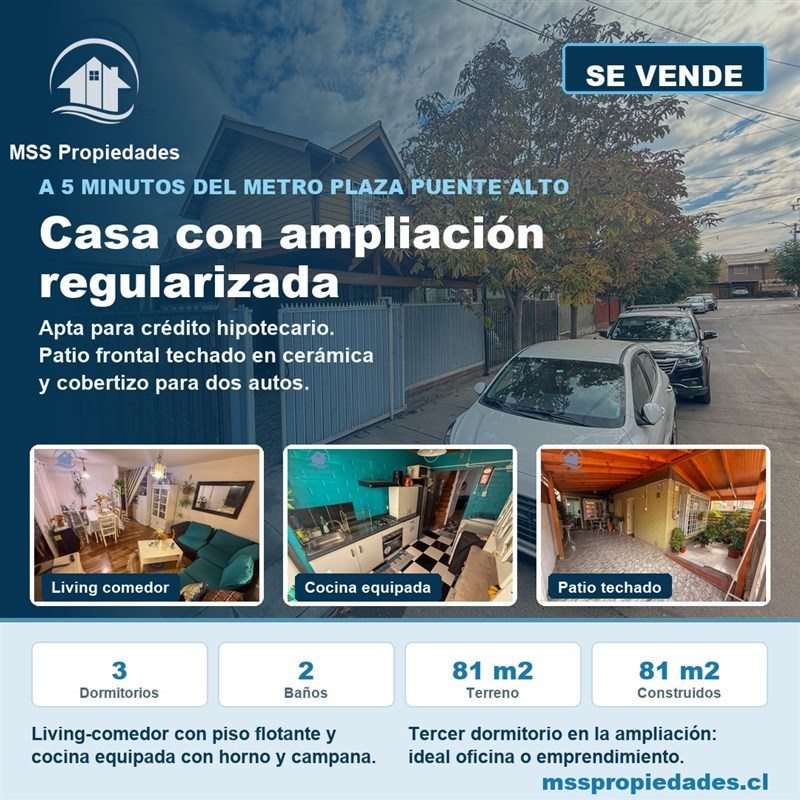 Casa en Venta en Puente Alto, Los suspiros con brisas del maipo