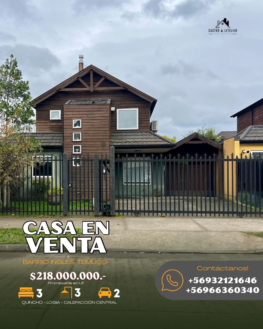Casa en Venta en Temuco, Camino Botrolhue 03184, Temuco, Araucanía 4780000, Chile