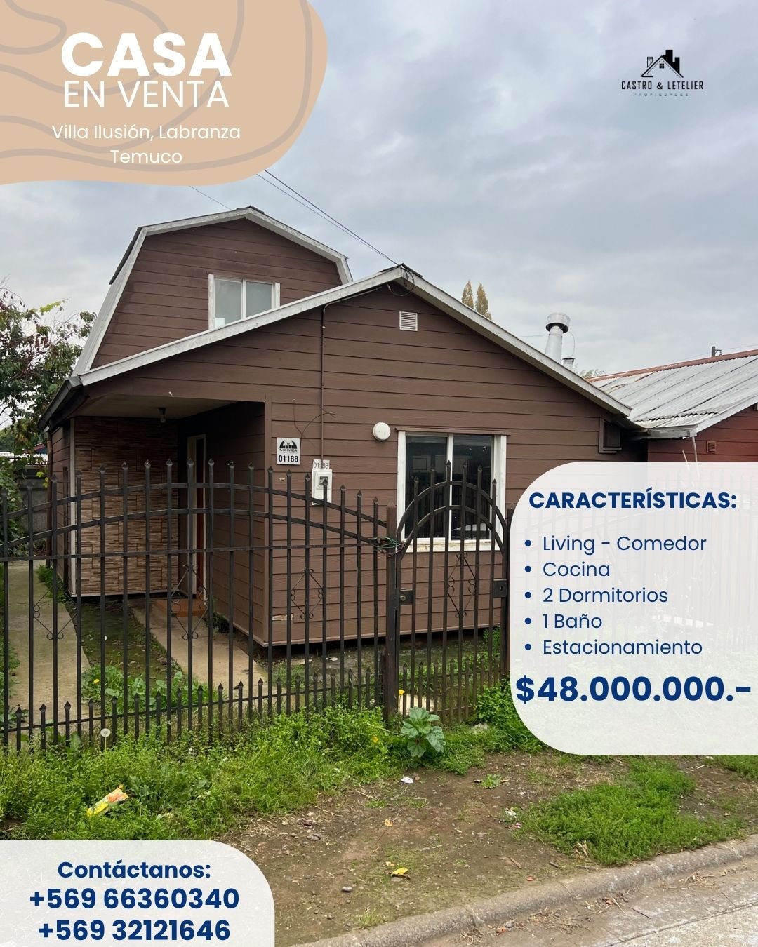 Casa en Venta en Temuco, San Mateo, Temuco, Región de La Araucanía 4780000, Chile