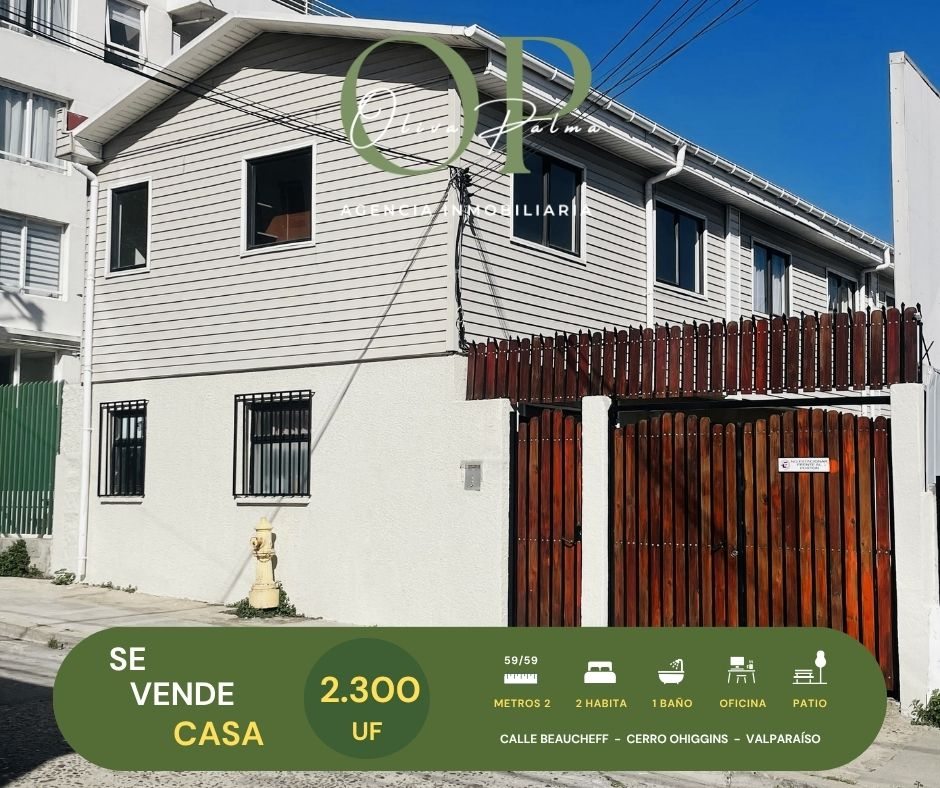Se Vende Casa 2h1b+Oficina, Cerro Ohiggins, Valparaíso