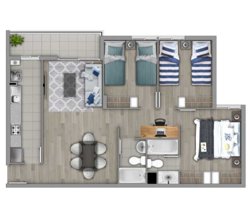 Departamento en Venta en La Florida, Luminoso dpto metro los quillayes (137143)