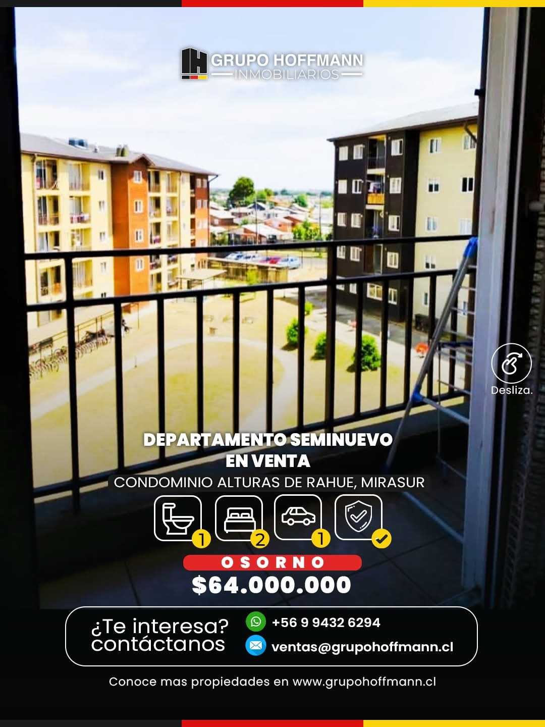 Departamento en Venta en Osorno, Espacioso Hogar con Vista Panorámica (167922)