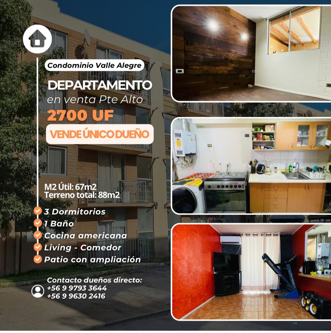 Departamento en Venta en Puente Alto, av diego portales 05960