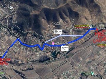 Mapa para llegar de la Casona Patronal a la Parcela 85 Los Nogales